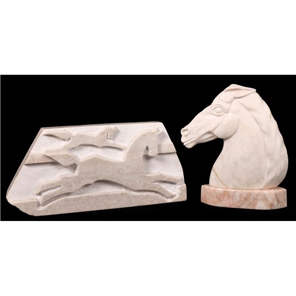 Carved Alabaster Horses, 2    [170900]