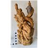 Image 1 : Boxwood Root Sculpture - Buddha and Coiled Dragon    [172006]