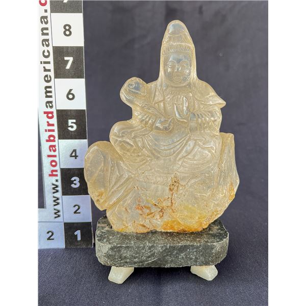 Boddhisatva Figure Carved in Clear Quartz    [172010]