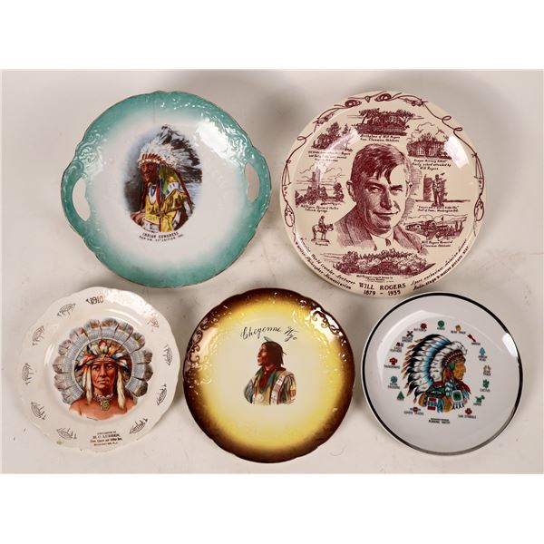 Indian Themed Commemorative Plates, 4, Plus Will Rogers    [170828]