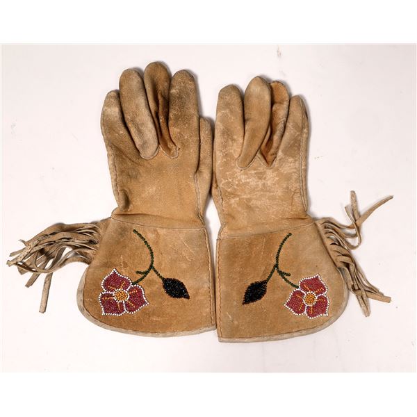 Gloves, Leather w/Beadwork    [152763]