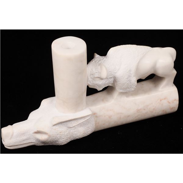 Lakota Black Hills Alabaster Pipe Bowl    [170800]