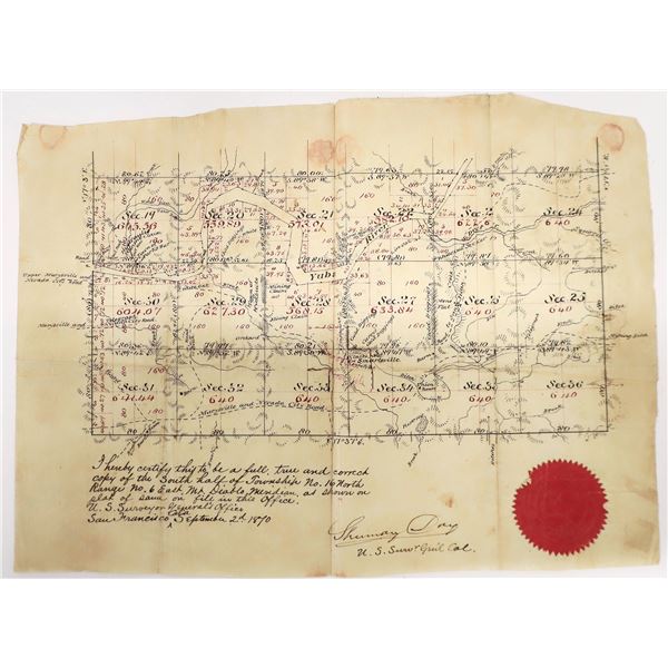 Smartsville/Gold Digging Pen and Ink Map, c. 1870  1870  [167853]