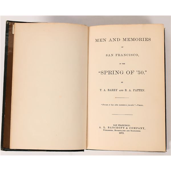 Barry & Patten's 1850 San Francisco History (rare)  1850s  [173669]