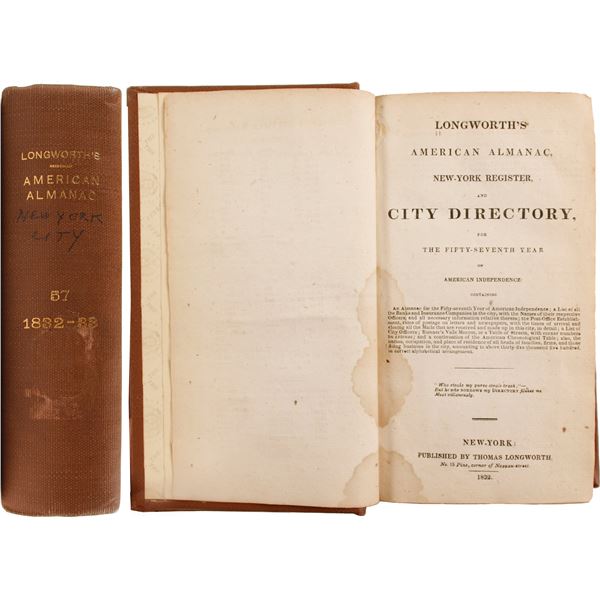 Longworth’s American Almanac, New-York Register, and City Directory, 1832    [82870]