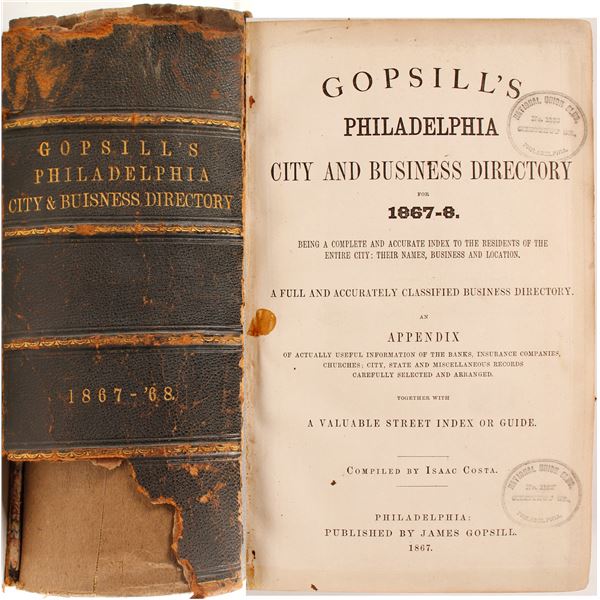 Gopsill’s Philadelphia City and Business Directory for 1867-8  1867  [82958]