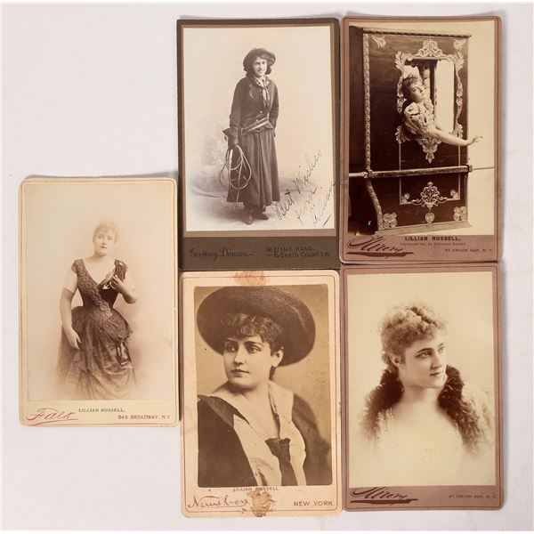 Lillian Russell Cabinet Cards (5)  1800s-1900s  [173344]