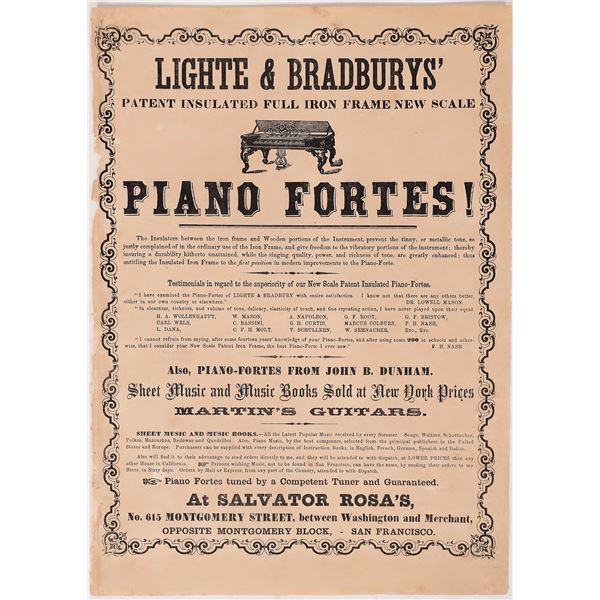 Music Broadside with Martin Guitars. c. 1850's    [171055]