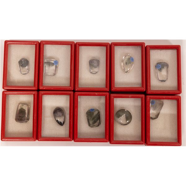 Polished Quartz Pendants with Large Inclusions    [147962]