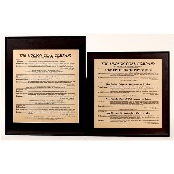 Hudson Coal Co. Framed Safety Signs, 3    [170981]