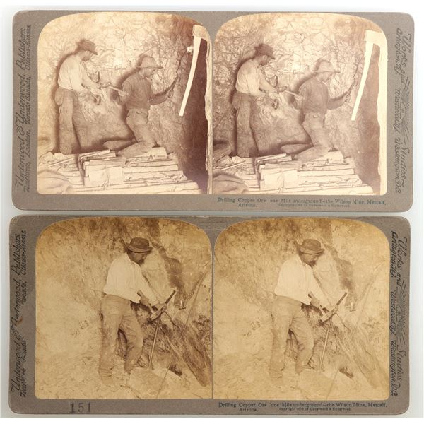 Stereoview of Underground Drilling for Copper Underwood & Underwood Photo.  c.1903    [169200]