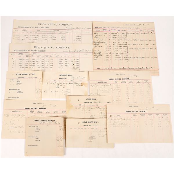 Angels Camp, California Assay & Ore Report Collection  1899-1902  [166970]