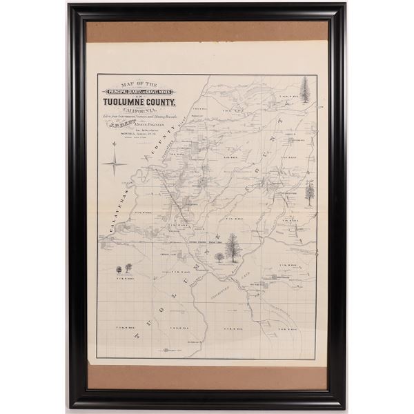 Tuolumne County Quartz & Gravel Mine Map, Dart, 1879    [168002]