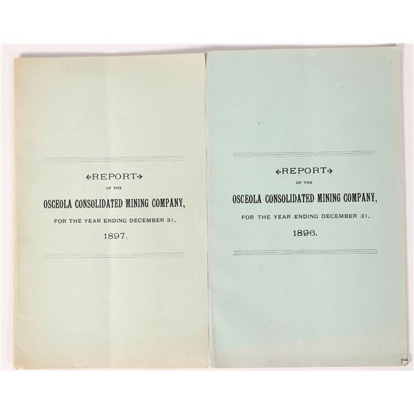 Osceola Cons. Mining Annual Reports, 1896 and 1897    [175564]