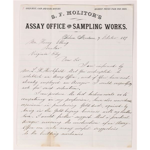 SF Molitor's Assay Letter For a Job to Elling    [173782]
