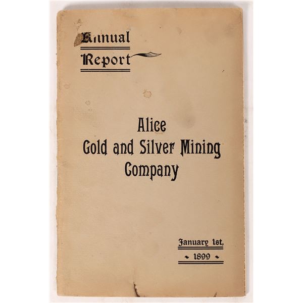 Alice G&SMC Annual Report, 1899, Montana    [173292]