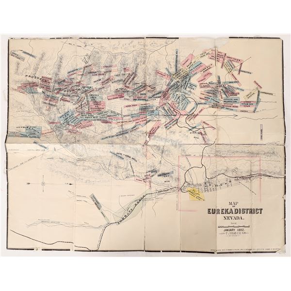 Eureka Mining District Cloth Map, 1882  1882  [171209]