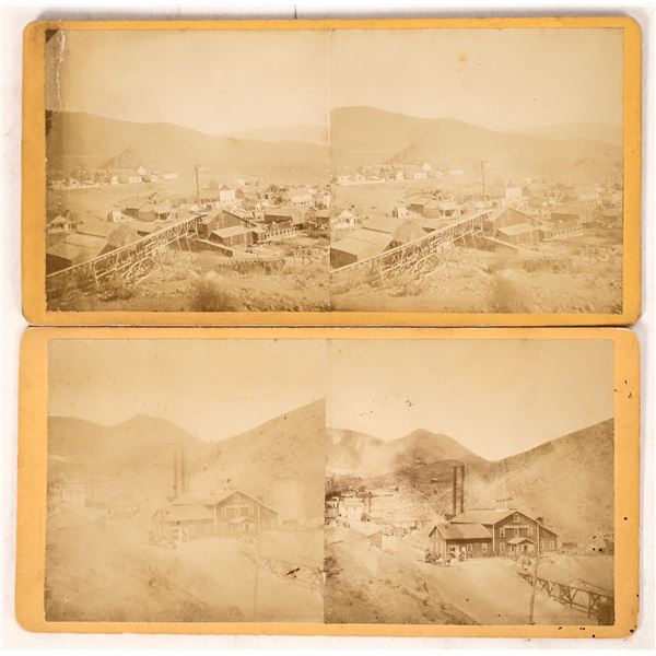 Two Silver City Territorial Stereoviews  c1864  [171207]