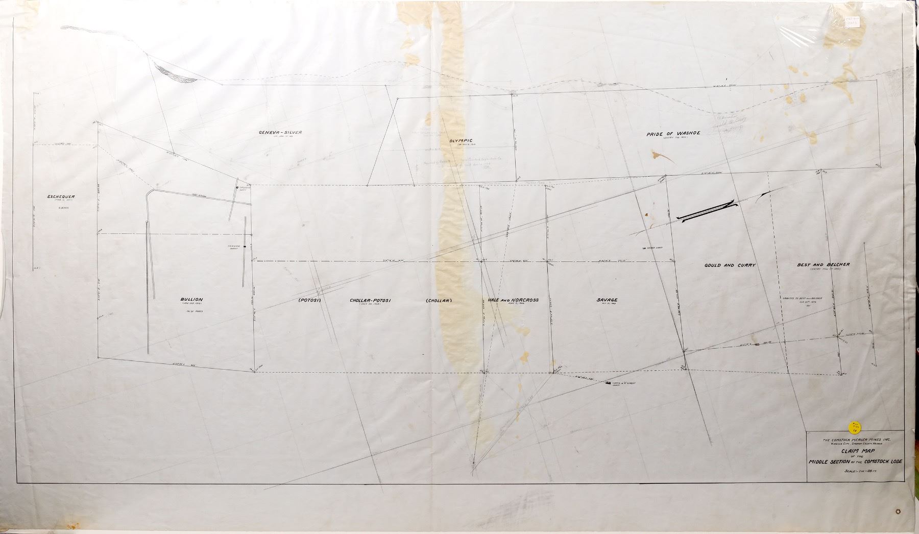 Claim Map of the Middle Section of the Comstock, c1920 [173201 ...