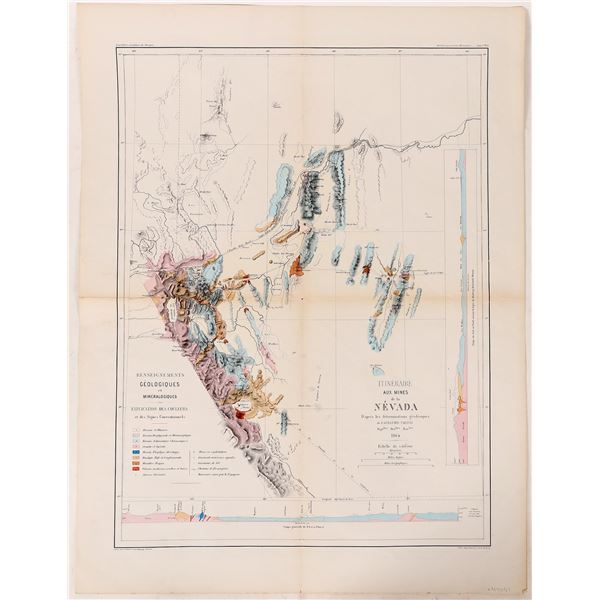 Mining regions and Geology of Nevada, 1864, French    [173204]