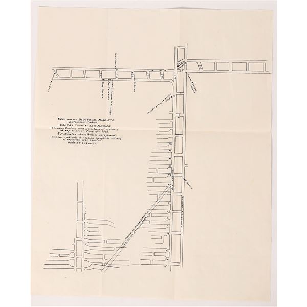 Blossburg Mine Explosion Shaft Map, Very Rare    [175574]