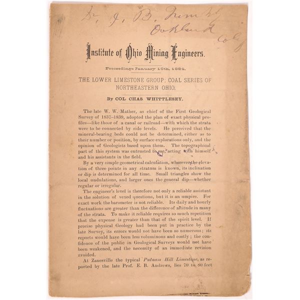 Institute of Ohio Mining Engineers Proceedings  1884  [159594]