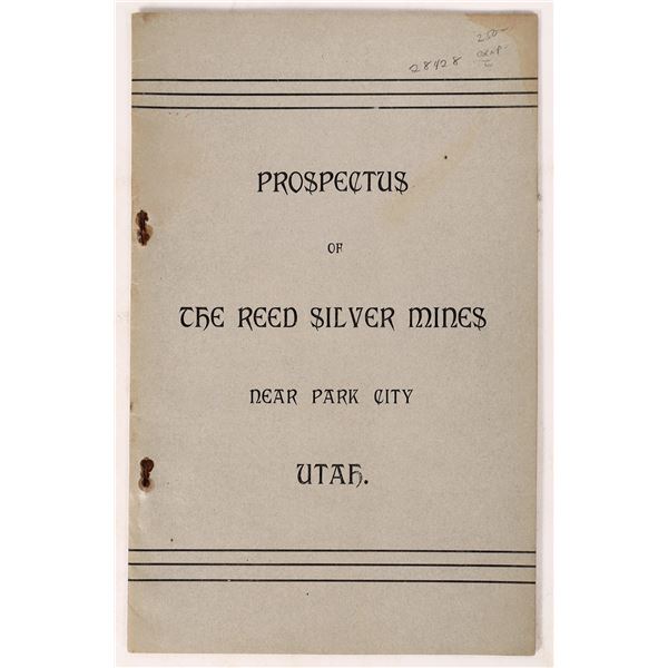 Reed Silver Mines Prospectus, 1880's     [173291]