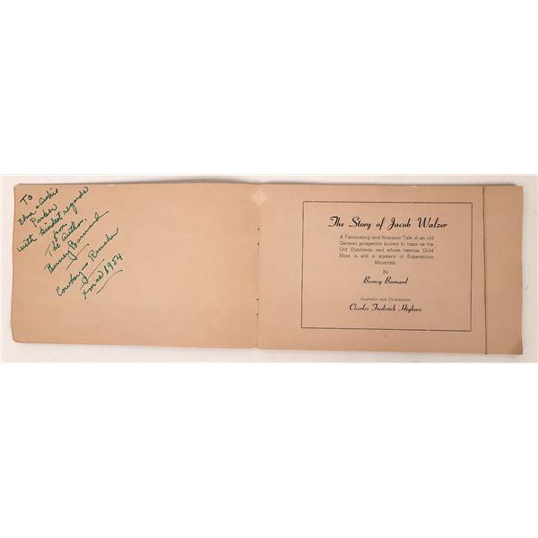 Lost Dutchman Mine Booklet Signed by Author  1954  [170237]