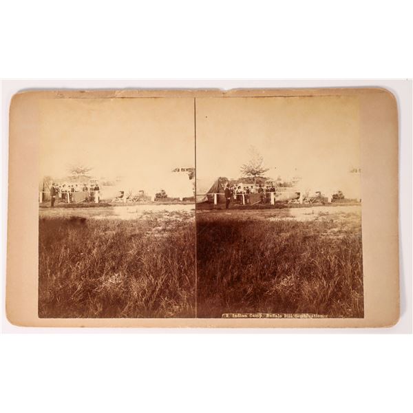 Buffalo Bill Stereoview, Indian Camp  c1885  [175964]