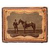 Image 1 : Gentleman and Horse Tintype or Ambrotype  c1850s  [175963]