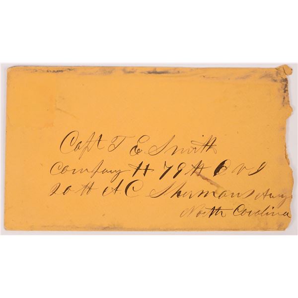 Envelope Written By William Tecumseh Sherman to Captain J. E. Smith 1865    [150525]