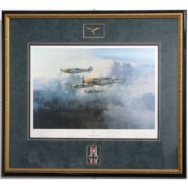 Pilot Signed, Framed WWII Aces Lithograph by Robert Taylor     [169320]