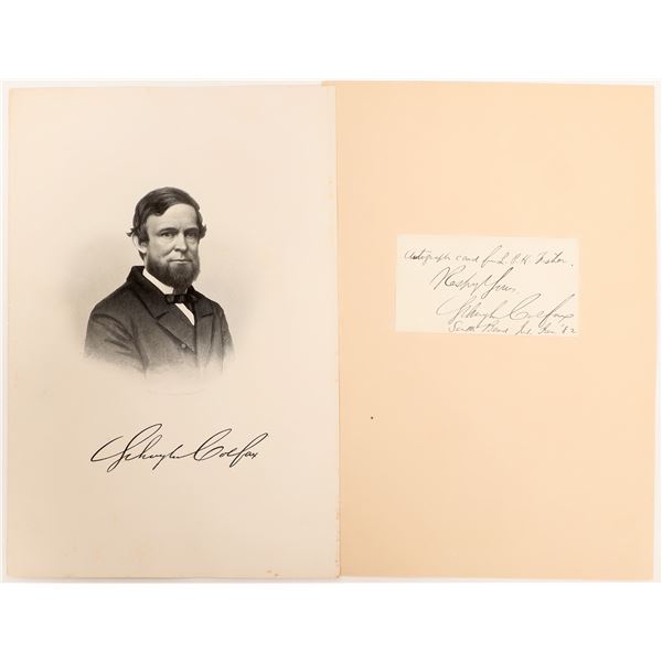 VP Schuyler Colfax Autograph Cut  19th century  [171038]