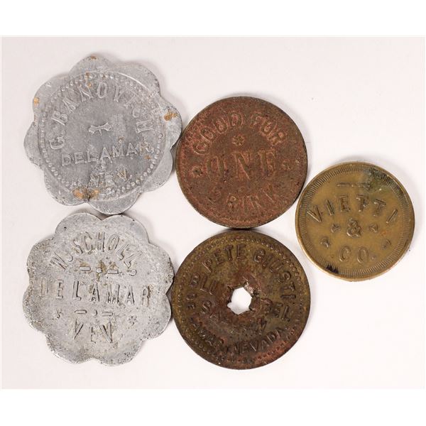 Delamar Mine Assorted Tokens (5)  1895-1905  [175505]