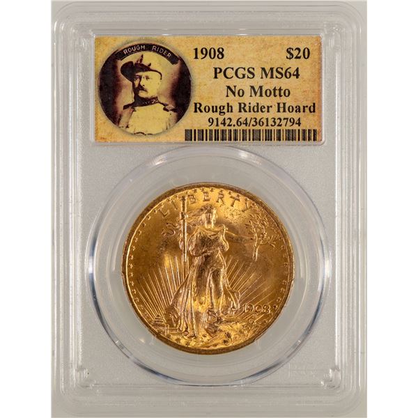 St. Gaudens $20 Gold Piece: Rough Rider Hoard  1908  [173534]