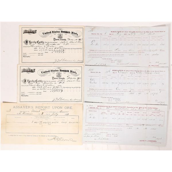 Bullion Receipt and Assay Records from the Denver Branch Mint, c. 1873-1894    [173123]