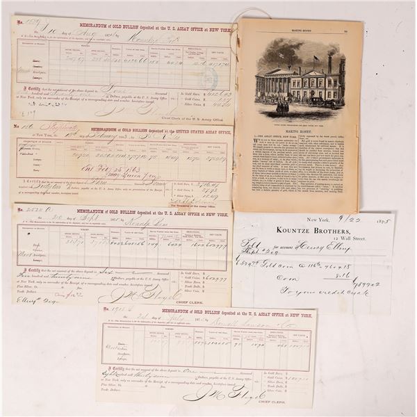 U.S.  Assay Office, New York Bullion Doc Collection (6)    [173121]