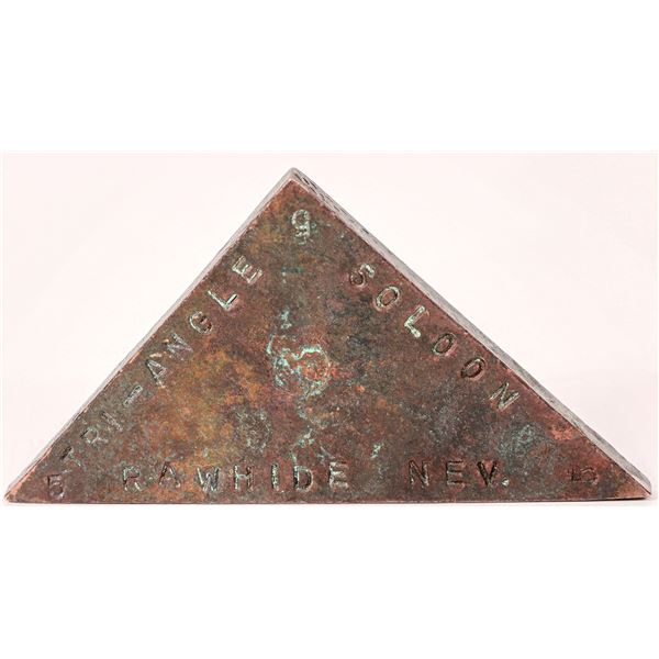 Triangular Copper Ingot, Triangle Saloon "Good for $5"    [173786]