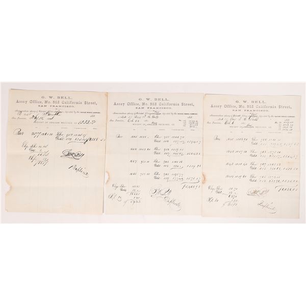 Bell, G.W. Assays and Bullion Receipts  1863  [173666]