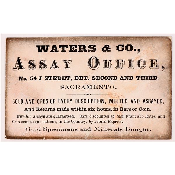 SSCA: Waters & Co. Assay Receipt    [173243]