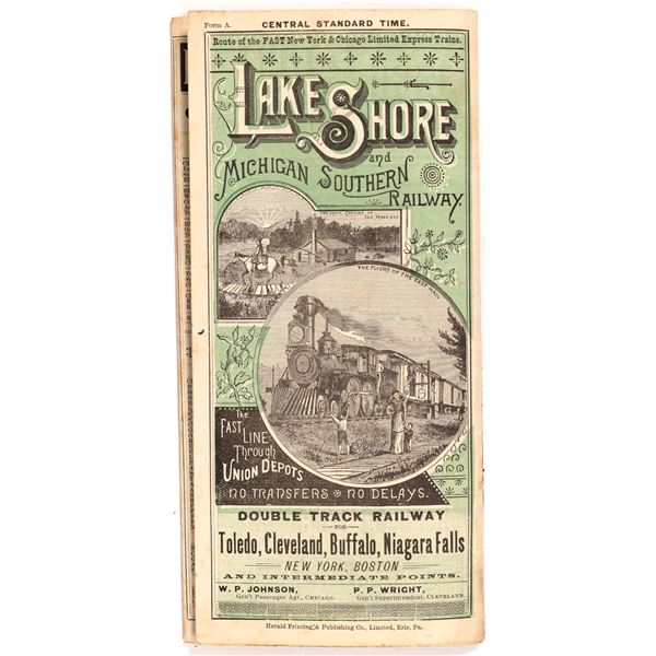 Lake Shore and Michigan Southern Timetable, 1885    [159588]