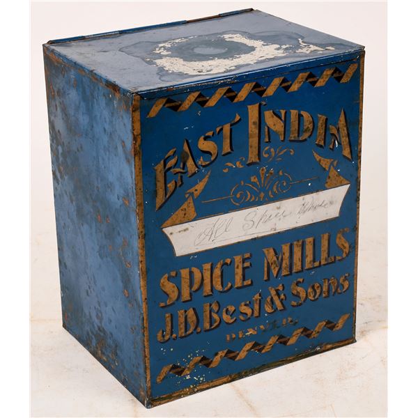 East India Spice Mills Metal Container  1800s  [172492]