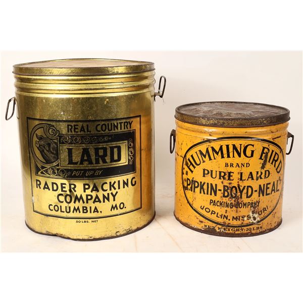 Missouri Made Lard Cannisters (2)  1900s  [172480]