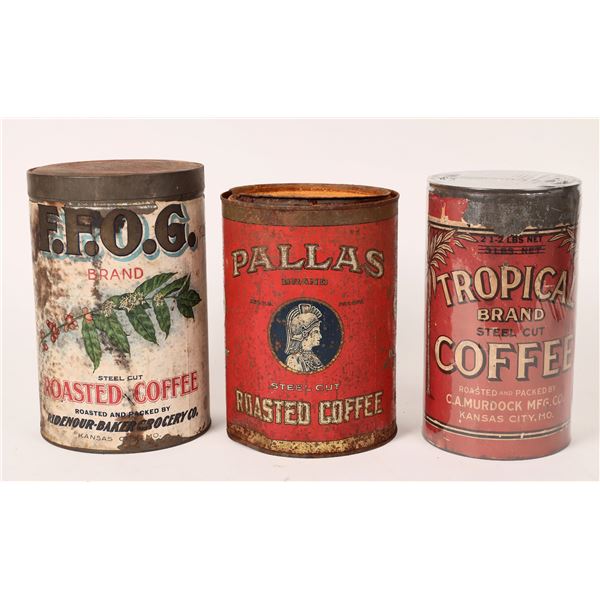 Kansas City Coffee Tins (3)  1900s  [172509]