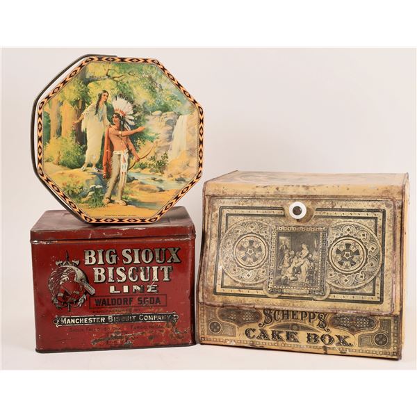 Vintage Biscuit & Bread Tins (3)  1890s  [170883]