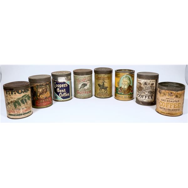 Rare Coffee Tins (8)  1890s-1930s  [172499]