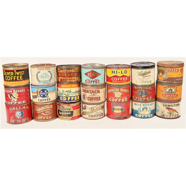 Small Coffee Tin Collection, 21 Different    [172609]