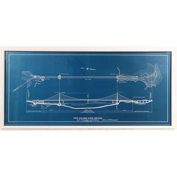 Golden Gate Bridge Blue Print in Frame    [167338]