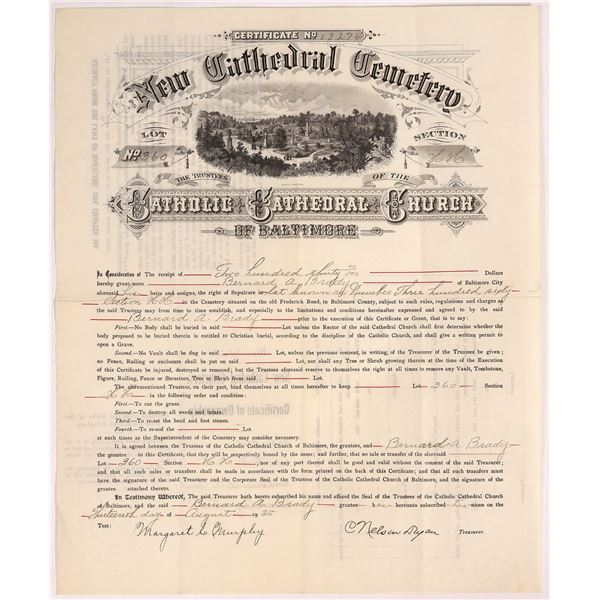 Cemetery Lot Ownership Certificate, 1935    [158034]