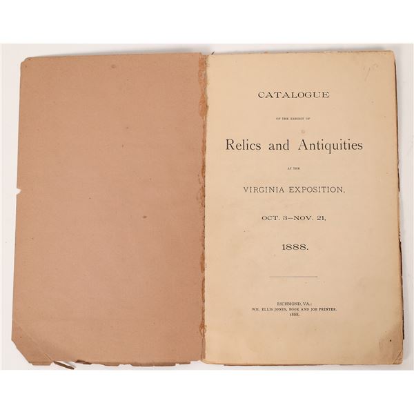 Catalogue of Relics and Antiques at the Virginia Expo, 1888    [171311]